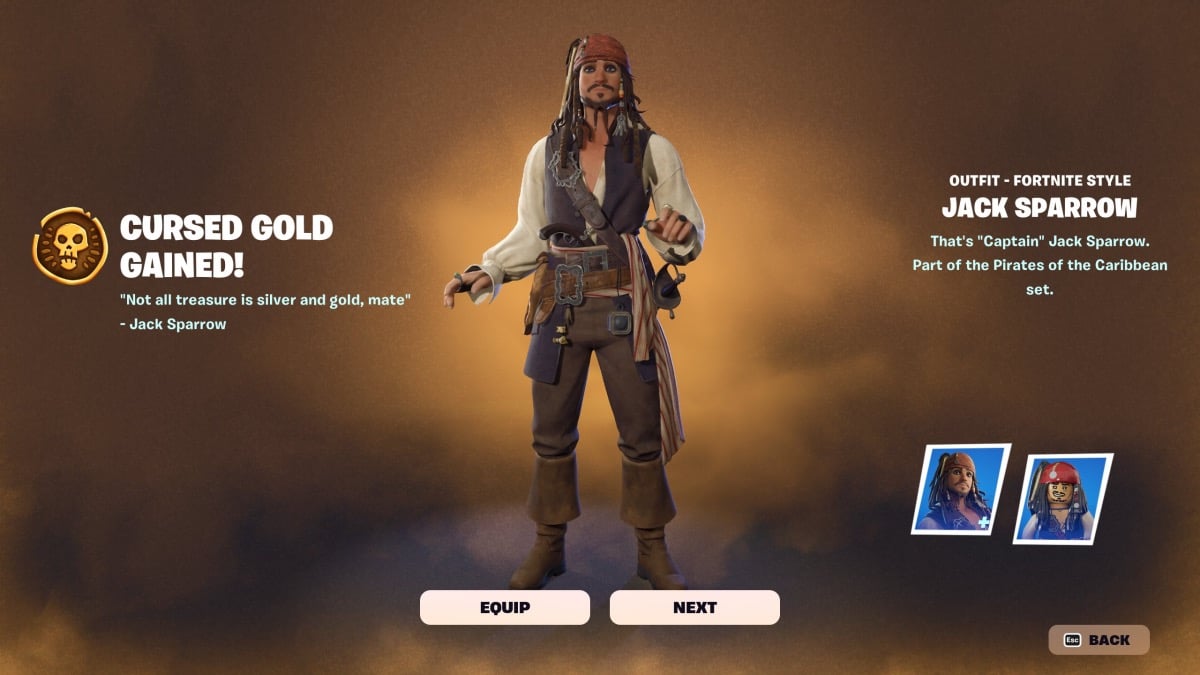 jack sparrow skin fortnite