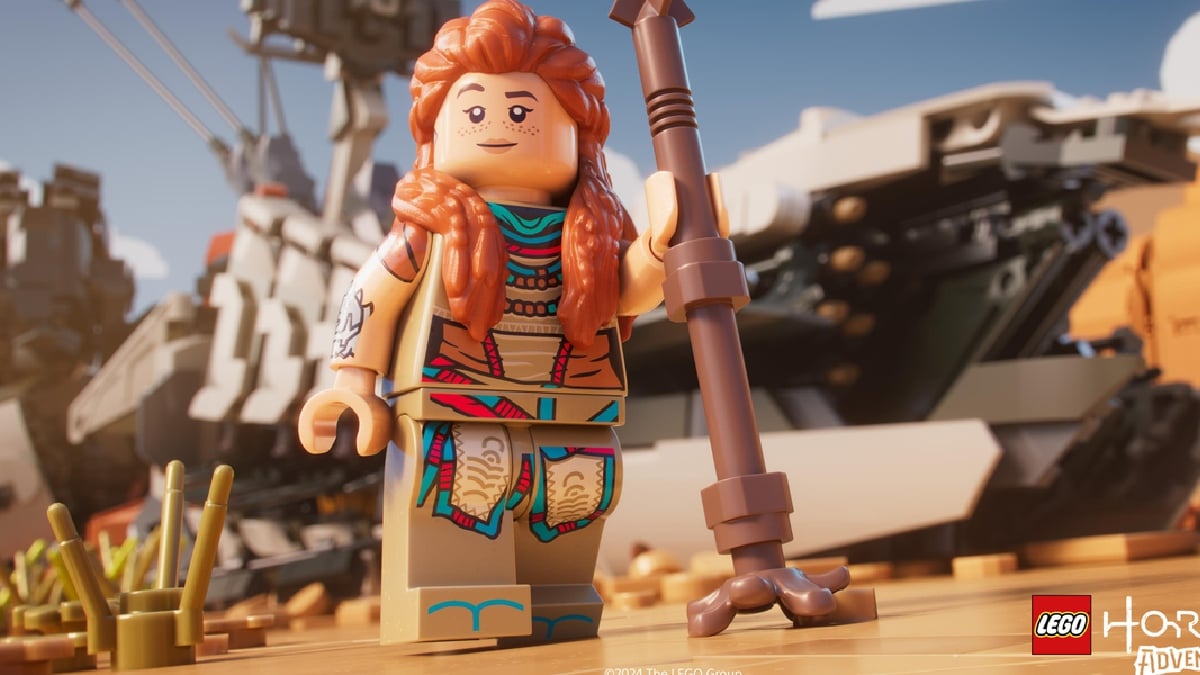 LEGO Horizon Adventures LEGO Aloy standing with rare weapon